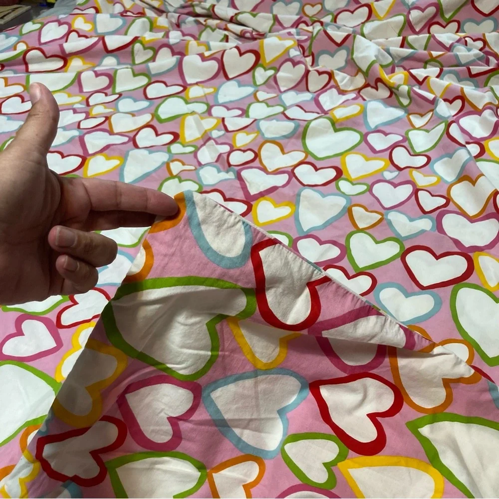 IKEA Hearts Vitaminer Hjarta Pink White Cotton Reversible Duvet Cover Twin